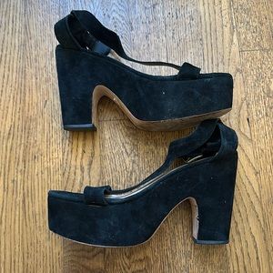 Loeffler Randall Black Suede platform heels | Sz 9.5